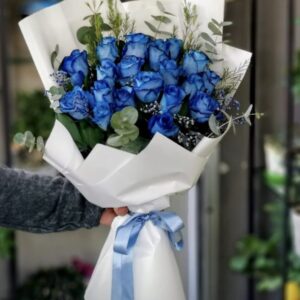 20 Lİ MAVİ GÜL BUKETİ